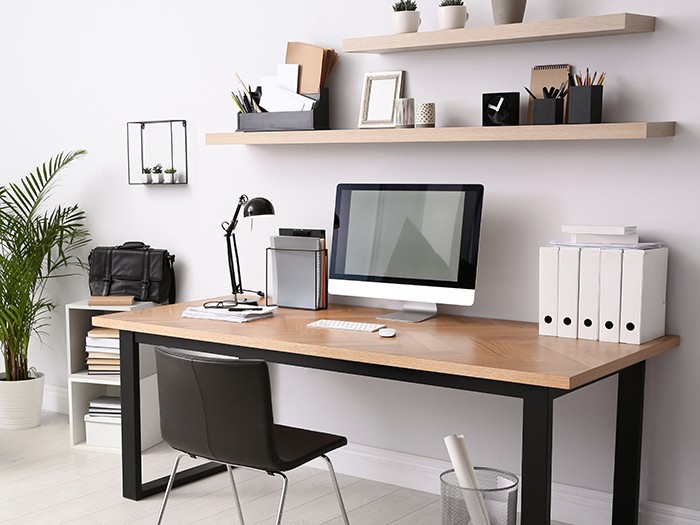 Organized desk with no clutter